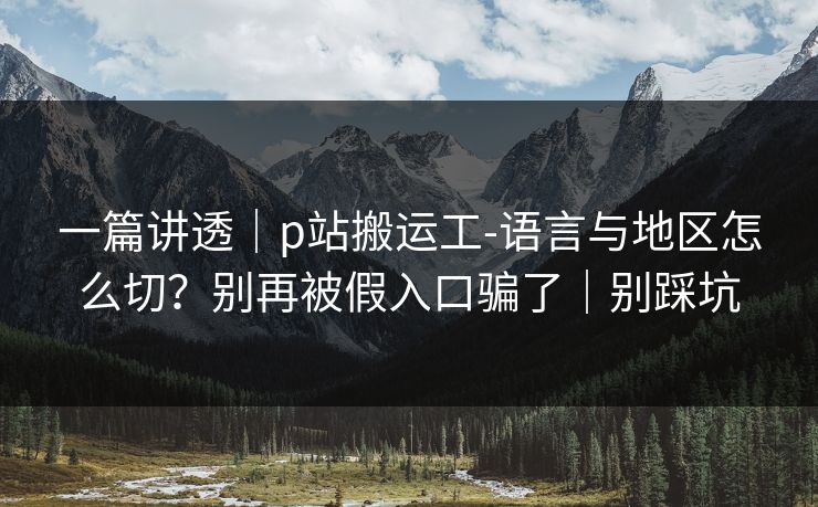 一篇讲透|p站搬运工-语言与地区怎么切?别再被假入口骗了|别踩坑 一篇讲透|p站搬运工-语言与地区怎么切?别再被假入口骗了|别踩坑